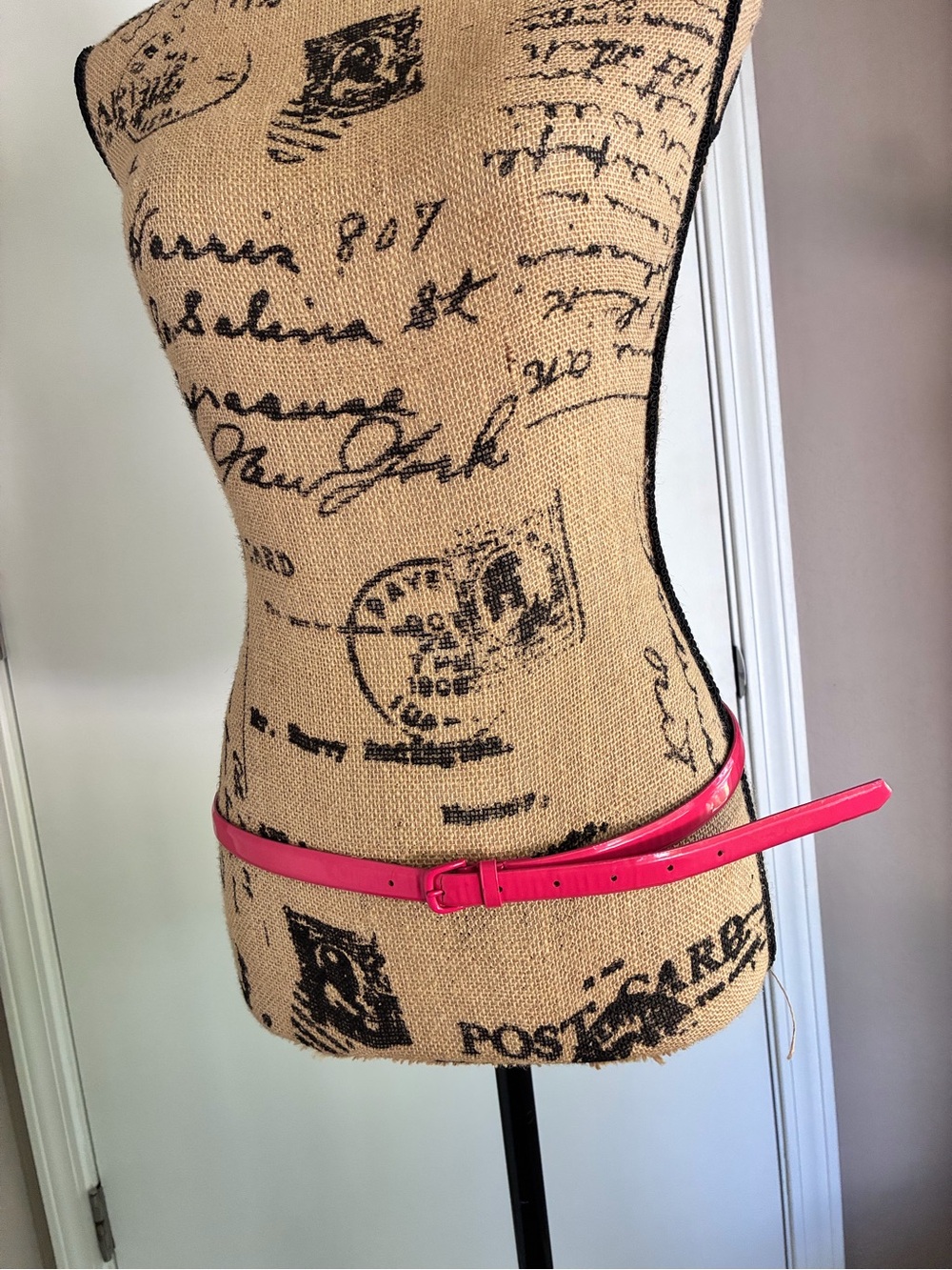 J. Crew Hot Pink Slim Leather Belt